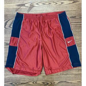 Vintage Y2K Nike Men's XXL Red/Blue Basketball Gym Athletic‎ Shorts Swoosh Check